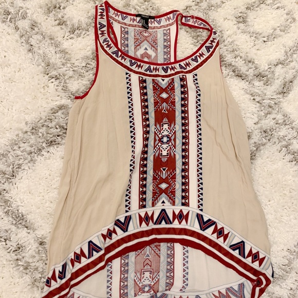 Tribal tank top from forever 21, high low style - Picture 2 of 3